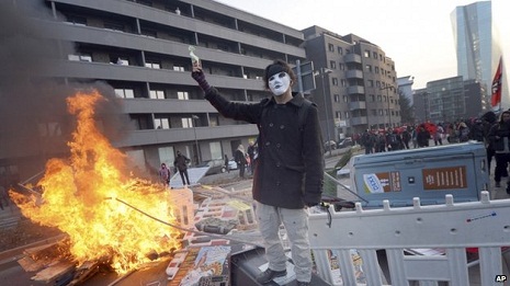 Germany riot targets new ECB headquarters in Frankfurt